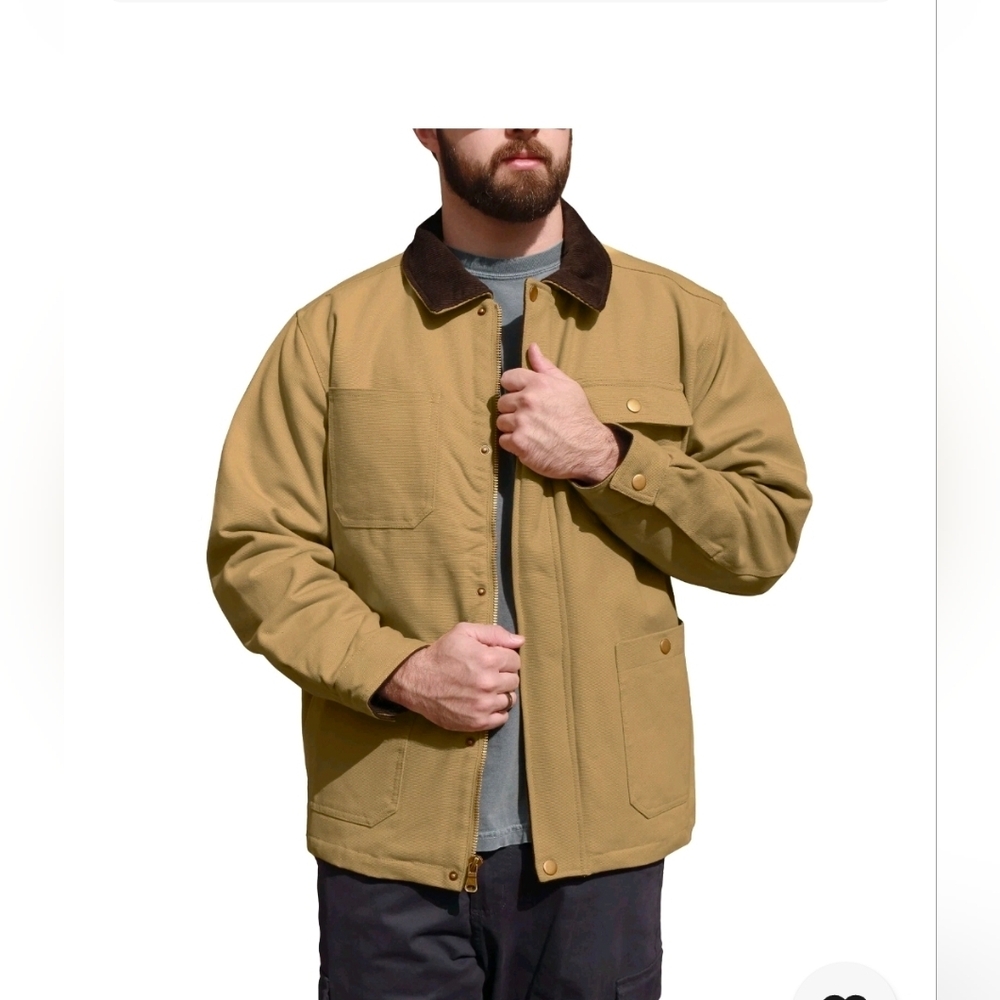 Victory Outfitters Men's Heavy Canvas Zip Jacket With Flannel Lining Size M